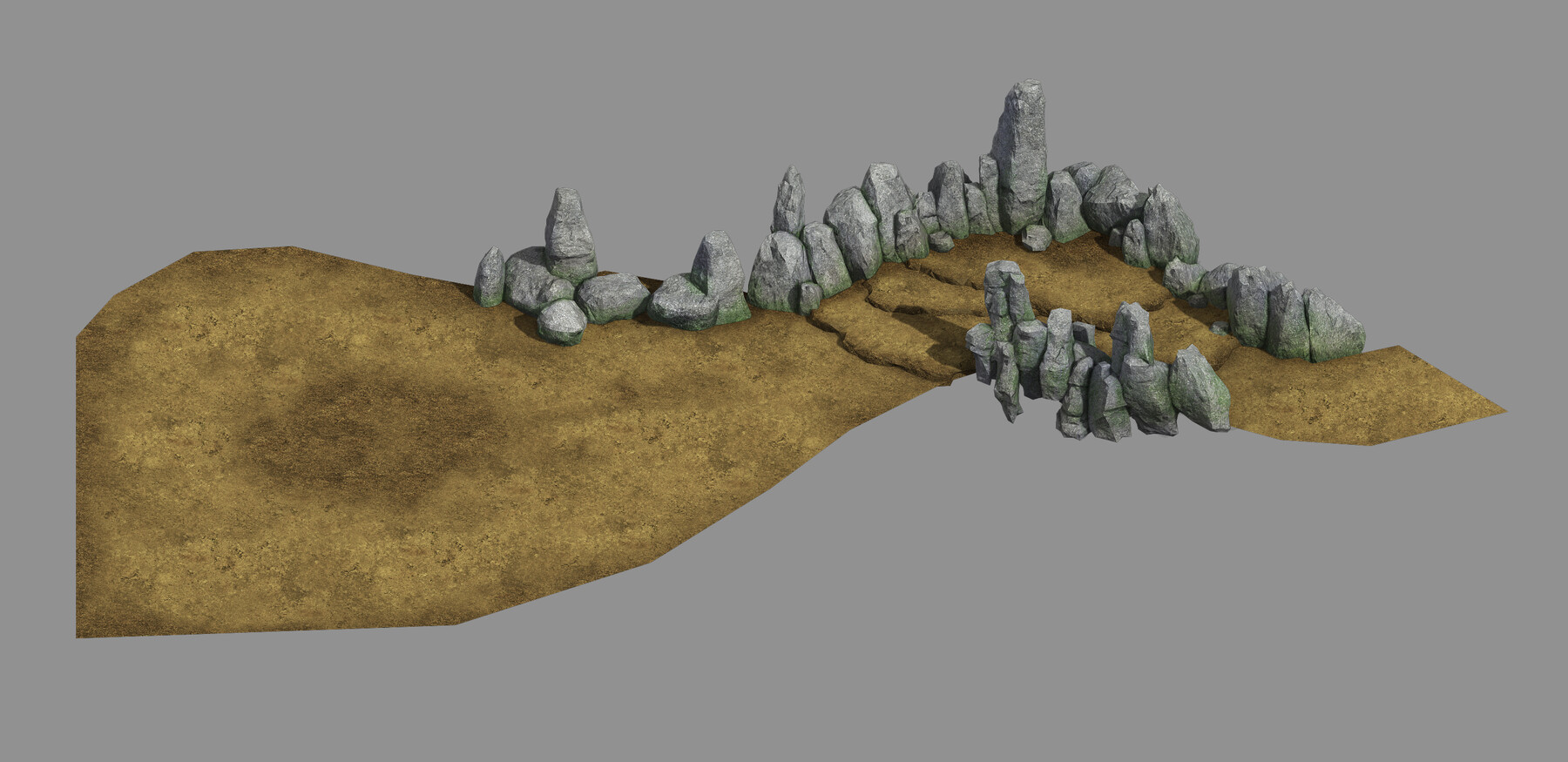 Mountains of Stones 3d model. Mountain root.