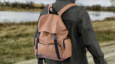 Realistic 3D model of Men's Backpack 7
