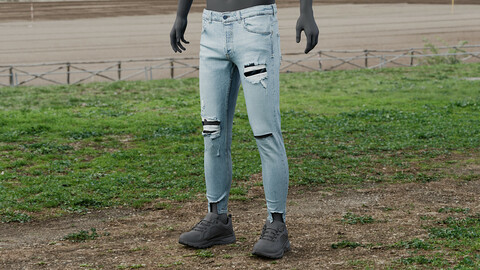 Realistic 3D model of Men's Jeans 4