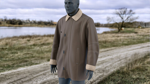 Realistic 3D model of Men's Coat 1