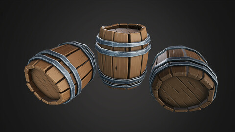 Stylized Wooden Barrel