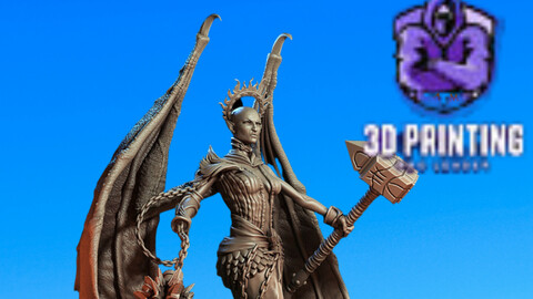 Zadkiel the fallen STL Digital File - 3D Printable files - Diorama Digital