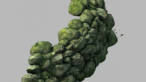 Mountain - moss - rocks 12
