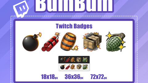 5x BumBum TWITCH Sub Badges