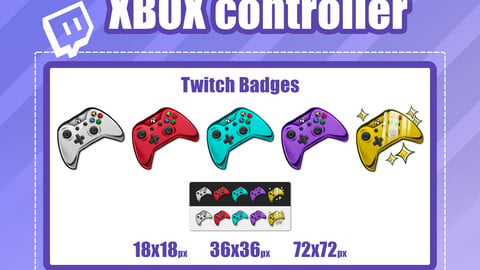 5x XBOX Controller TWITCH Sub Badges