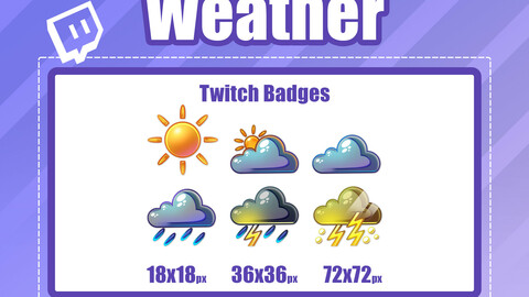 6x WEATHER TWITCH Sub Badges