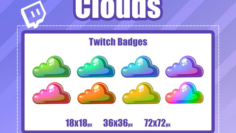 8x CLOUD TWITCH Sub Badges