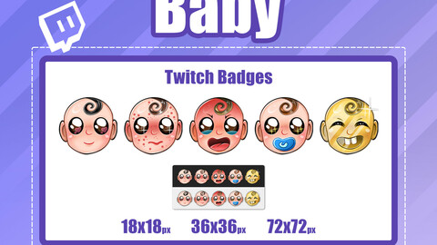 5x BABY Twitch Sub Badges