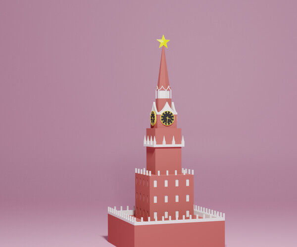 ArtStation - Moscow Kremlin Spasskaya Tower 3D model | Game Assets