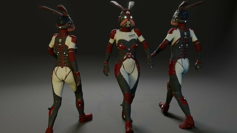 Sci-Fi suit - Rabbit Low-poly 3D model