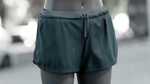 Realistic 3D model of Womens Sport Shorts 1