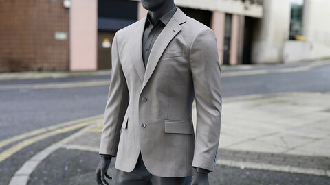 Realistic 3D model of Men's Jacket 2