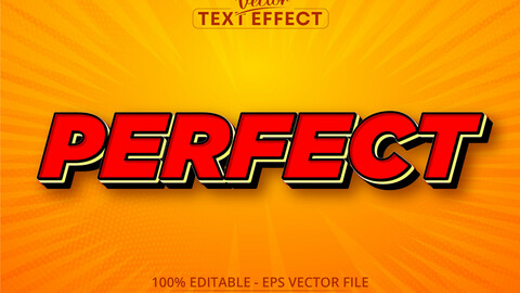 Perfect text, cartoon style editable text effect