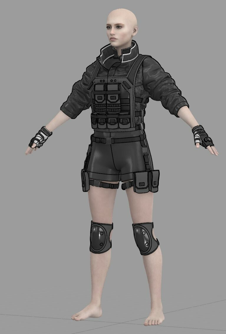 Female Tactical Outfit - 3D Model by abuvalove