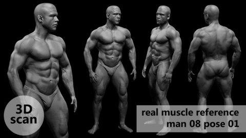 3D scan real muscleanatomy Man08 pose 01