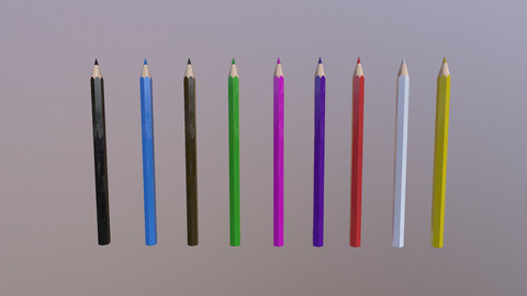 Color Pencils 3D Model