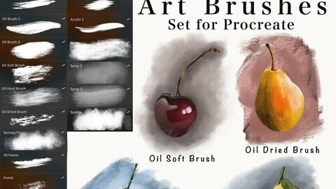 Art Brushes for Procreate (Oil, Watercolor, Acrylic, Pastel, Spray)
