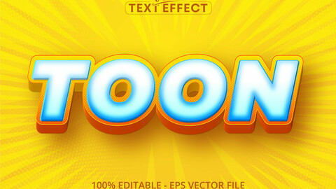 Toon text, cartoon style editable text effect