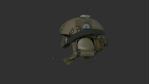 Ops-Core Fast XP TAN with Comtac and Goggles Low Poly 3D model