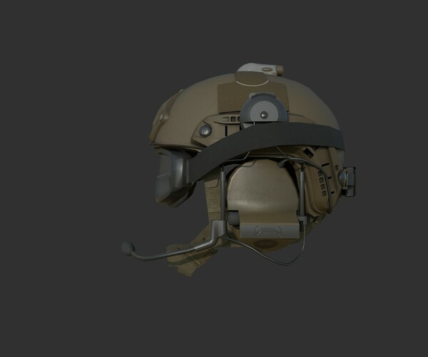 ArtStation - Ops-Core Fast XP TAN with Comtac and Goggles Low Poly 3D ...