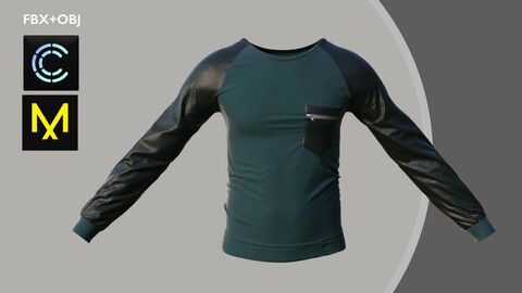 Male Modern Shirt. Marvelous Designer/Clo3d project + OBJ + FBX