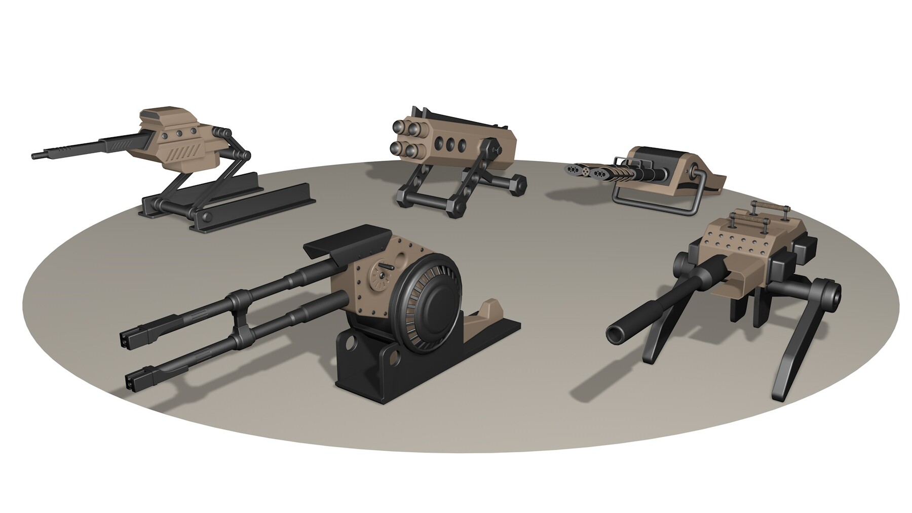 ArtStation - 5 Heavy Weapons turret Pack | Resources