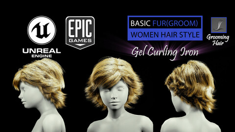 Gel Curling Iron Grooming Real-Time Hairstyle Unreal Engine 4