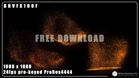 BHVFX100F - FREE 1080x1080 Exploding VFX Embers Pack