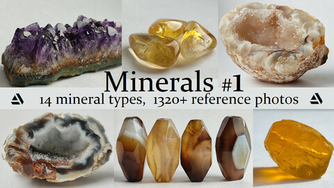 Minerals vol.1. 14 Mineral Types, 1320+ Reference Photo Pictures