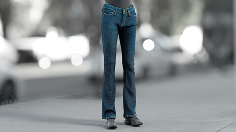 Realistic 3D model of Womens Jeans 2