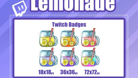 6x LEMONADE TWITCH Sub Badges