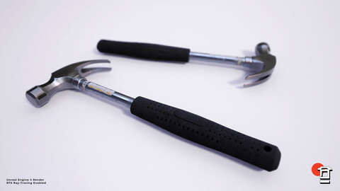 Claw Hammer - PBR Game Ready - Low-poly 3D model VR