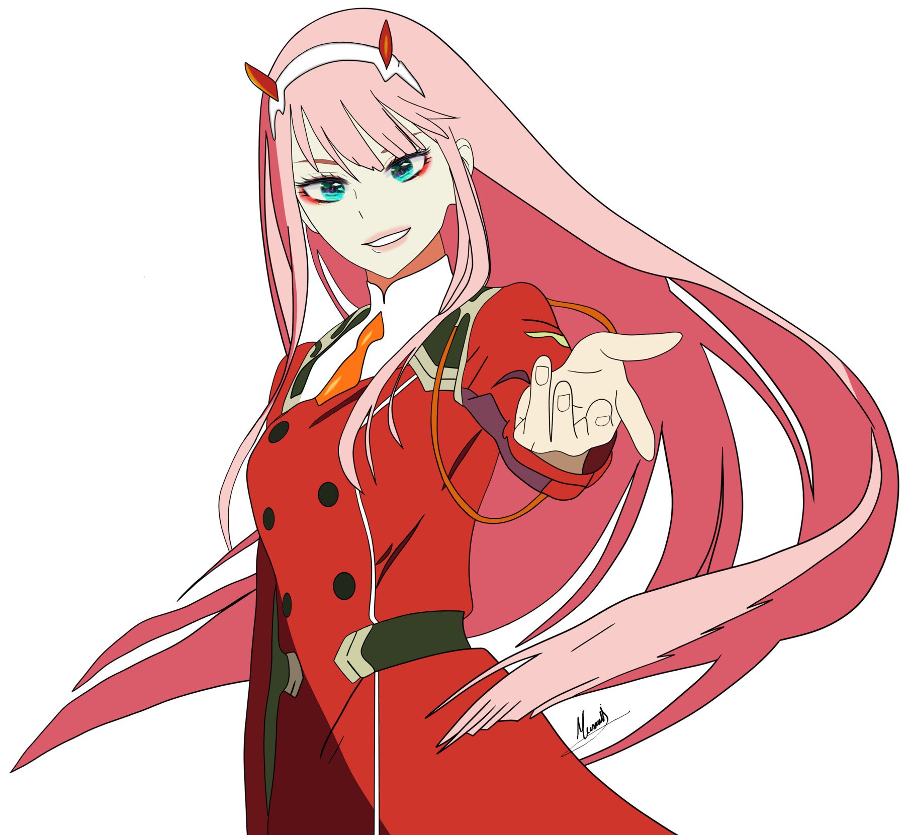 ArtStation - Zero two in Webtoon x Anime style | Artworks