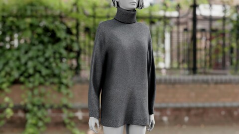 Realistic 3D model of women's Sweater 1