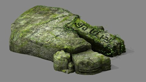 Covered with moss - stone 01