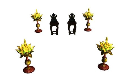 Ancient capital buildings - Palace Lotus Lantern - stools