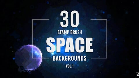 30 Stamp Brush Space Backgrounds - Vol. 1
