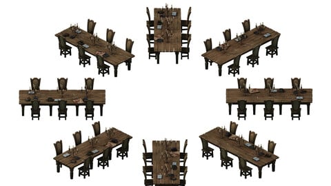Library - Reading Tables and Chairs 01