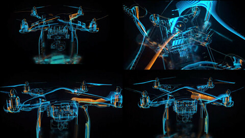 Drone Holographic Animation