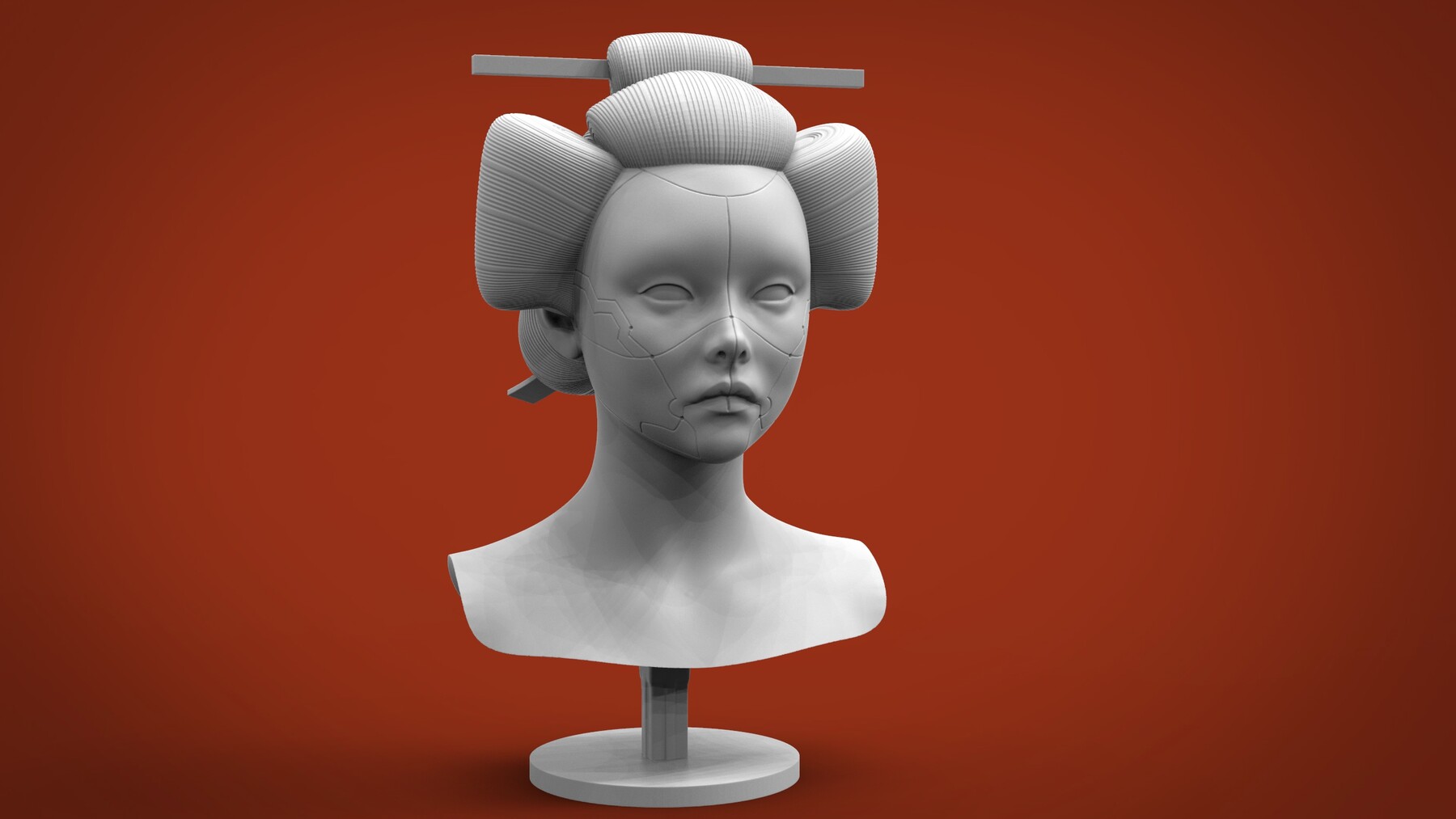 Artstation Ghost In The Shell Geisha 3d Print Ready Stl Resources