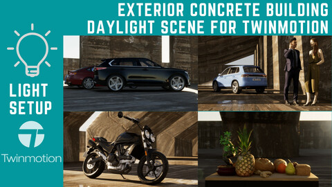 Old Concrete Building Exterior  Daylight  Light Setup Scene for Twinmotion (Time Limited 50% Off Promo)