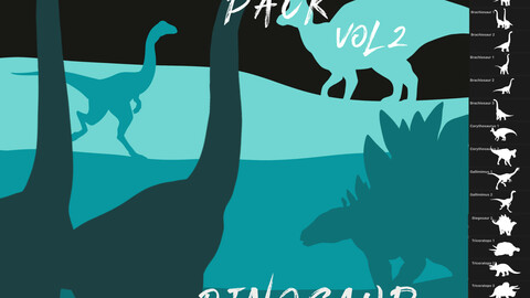 Herbivore Pack - 49 Dinosaur Brushes for Procreate Vol 2