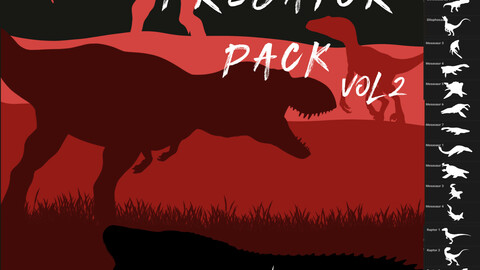 Predator Pack - 43 Dinosaur Brushes for Procreate Vol 2