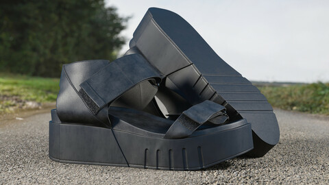 Realistic 3D model of Womens Sandals 1