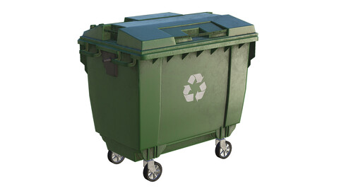 Street Trash Can Dumpster 3D model