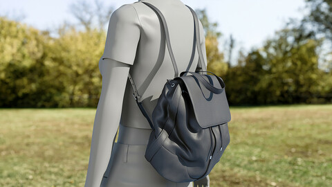 Realistic 3D model of Womens Backpack 1