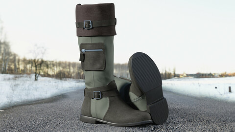 Realistic 3D model of Womens Boots 2