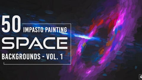 50 Impasto Painting Space Backgrounds - Vol. 1