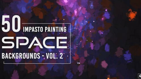 50 Impasto Painting Space Backgrounds - Vol. 2