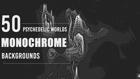 50 Monochrome Psychedelic Worlds